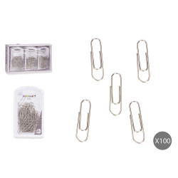 SET 100 SILVER PAPERCLIP SMALL