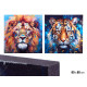 TOILE LION TIGRE ASSORT 2 80X80CM