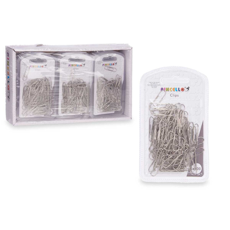 SET 100 SILVER PAPERCLIP SMALL