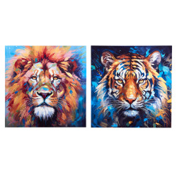 ASSORTED LION TIGER 2 CANVAS 80X80CM