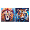 TELA ASSORTITA 2 LEONE TIGRE 80X80CM