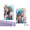 TELA DONNE TURBANTE IN RELIEVO 2ASSORTITI 80X120CM