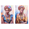 ASSORTED WOMEN TURBAN NECKLACE 2 CANVAS 70X100CM
