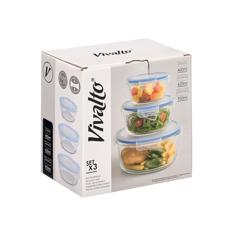 SET 3 ROUND LUNCH BOX LID