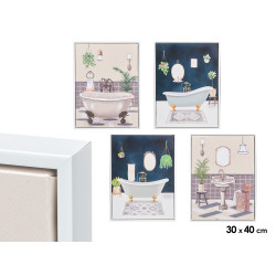 QUADRO MOLDURA BRANCA WC SORT 4