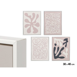 QUADRO TELA BIANCO OCRA ASTRATTO 30X40 ASS 4 