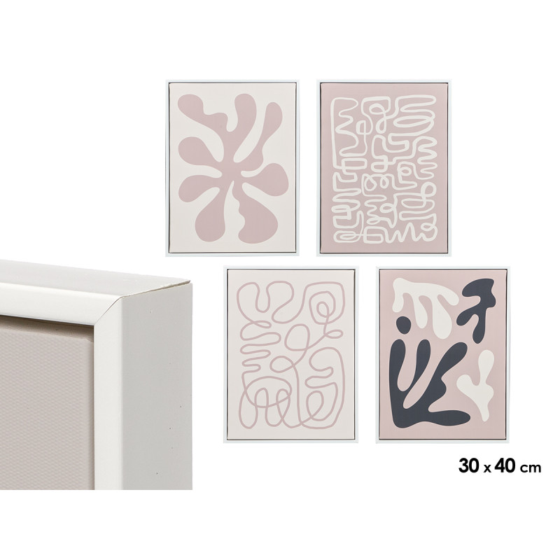 WHITE CANVA FRAME ABSTRACT YELLOW 30X40 ASSORTED 4