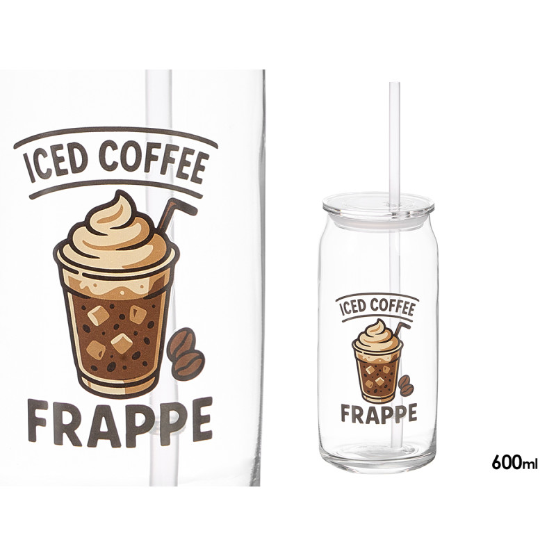 COPO PALHINHA TAMPA VIDRO COFEE 600ML