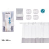 SHOWER CURTAIN PEVA 180 X 180 CM TRANSP GREY
