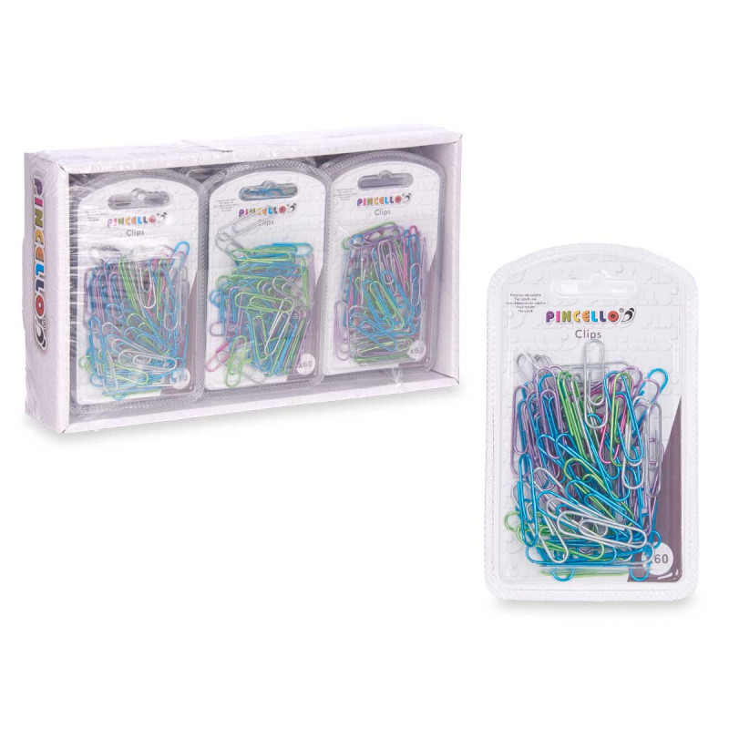 SET 60 METALLISED PAPERCLIP  MEDIUM