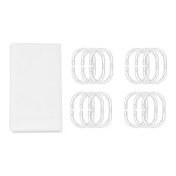 RIDEAU DE DOUCHE TRANSPARENT BLANC 180X180CM