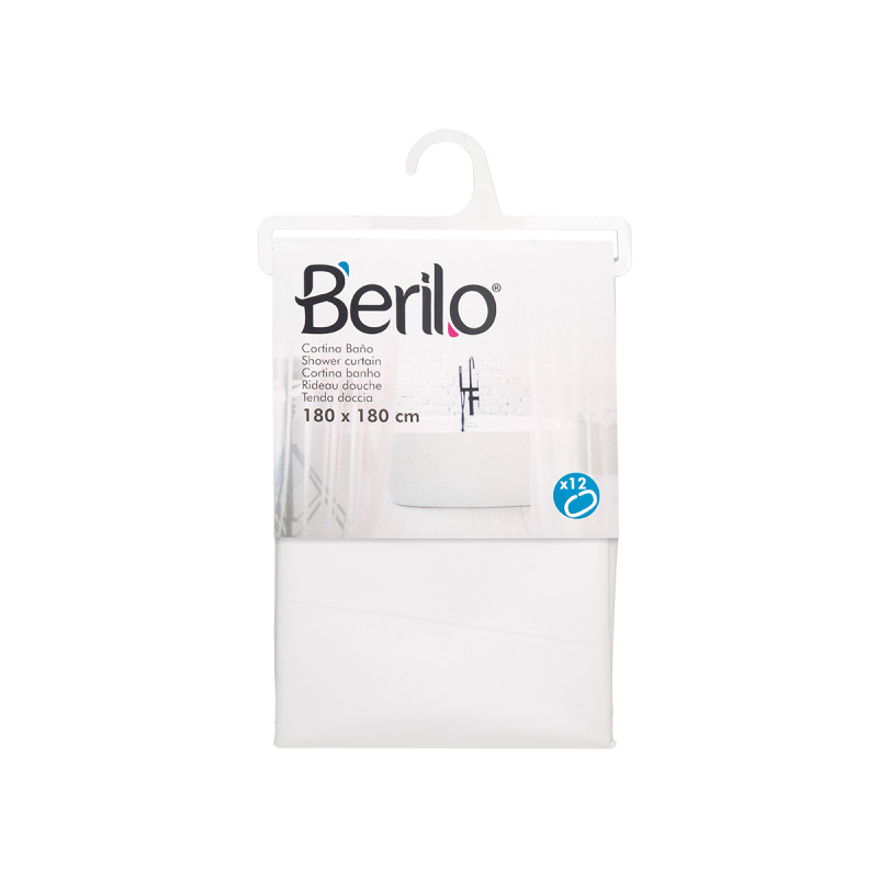 CORTINA BAÑO TRANSPARENTE BLANCO 180X180CM