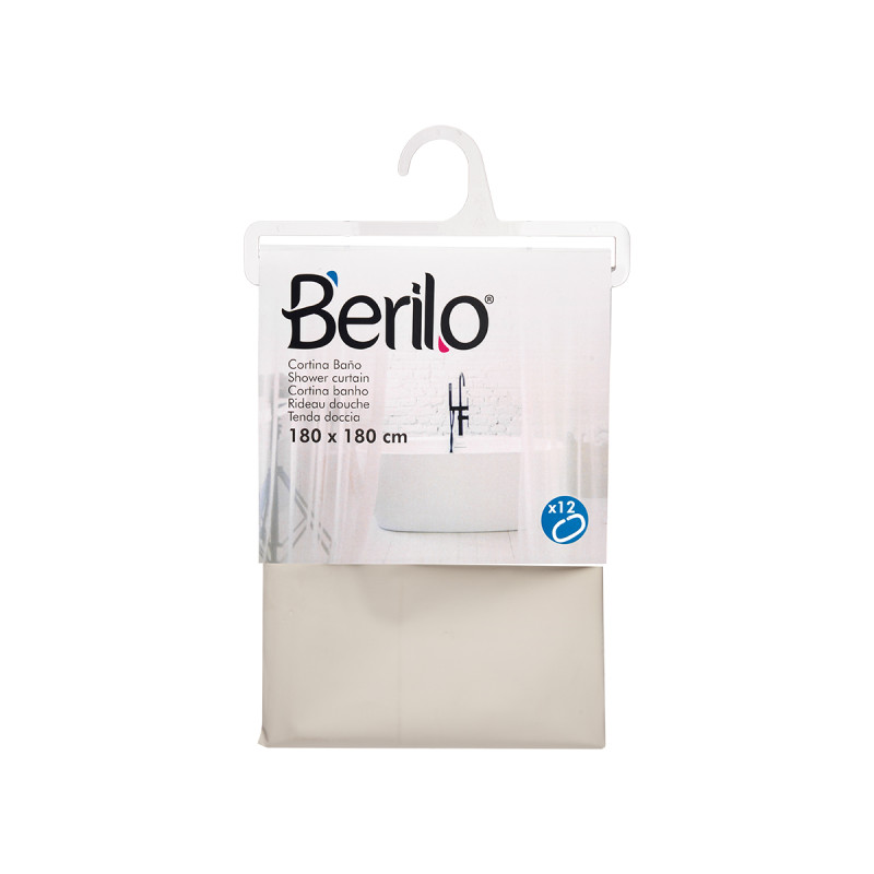 CORTINA WC TRANSPARENTE BEGE 180X180CM