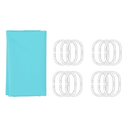 TENDA BAGNO TRASPARENTE BLU 180X180CM