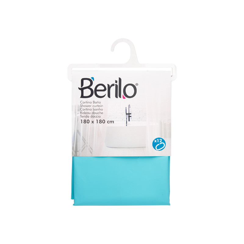 TENDA BAGNO TRASPARENTE BLU 180X180CM