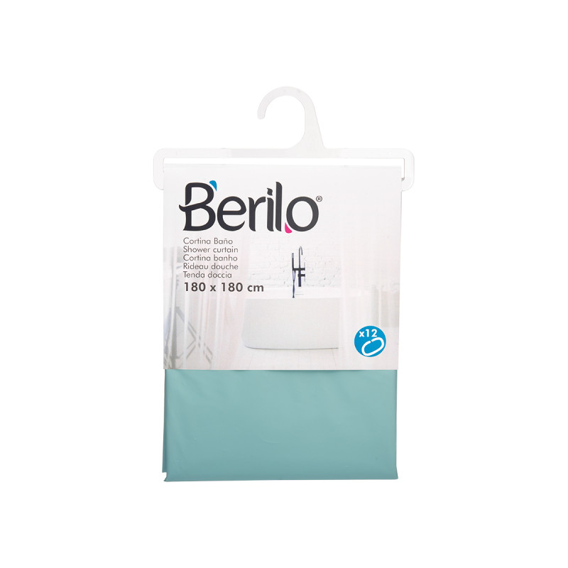 TENDA BAGNO TRASPARENTE VERDE BLU 180X180CM
