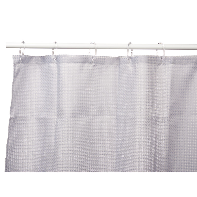 POLYESTER BATHROOM CURTAIN GREY DOTS 180x180cm