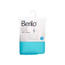 POLYESTER BATHROOM CURTAIN BLUE DOTS 180x180cm