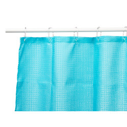 POLYESTER BATHROOM CURTAIN BLUE DOTS 180x180cm