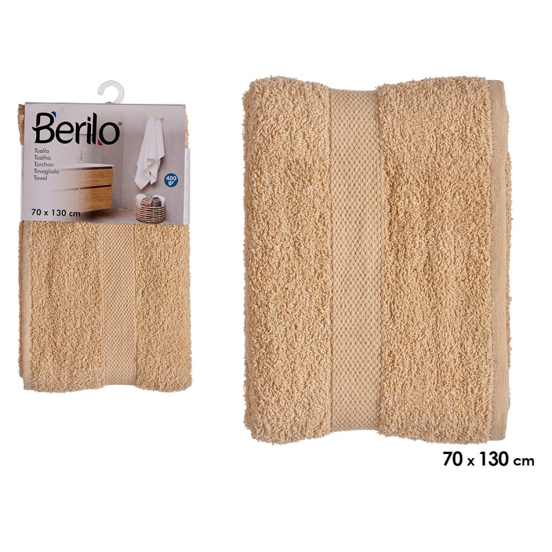SERVIETTE DE BAIN LISSE 70X130 COULEUR CREME 