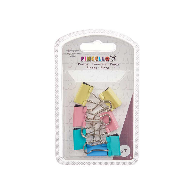SET 7 PINZE CLIP COLOR PASTELLO PICCOLE