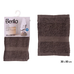 SERVIETTE DE BAIN LISSE 30X50 COULEUR GRIS