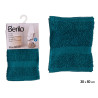 SERVIETTE DE BAIN LISSE 30X50 BLEU PETROLE 