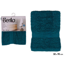 SERVIETTE DE BAIN LISSE 50X90 BLEU PETROLE