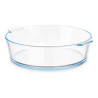 BOROSILICATE ROUND TRAY WITH HANDLES 1600ML