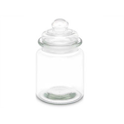 ROUND SMOOTH GLASS JAR WITH LID 250ML