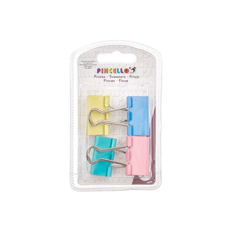 SET 4 PINZE CLIP COLOR PASTELLO GRAN