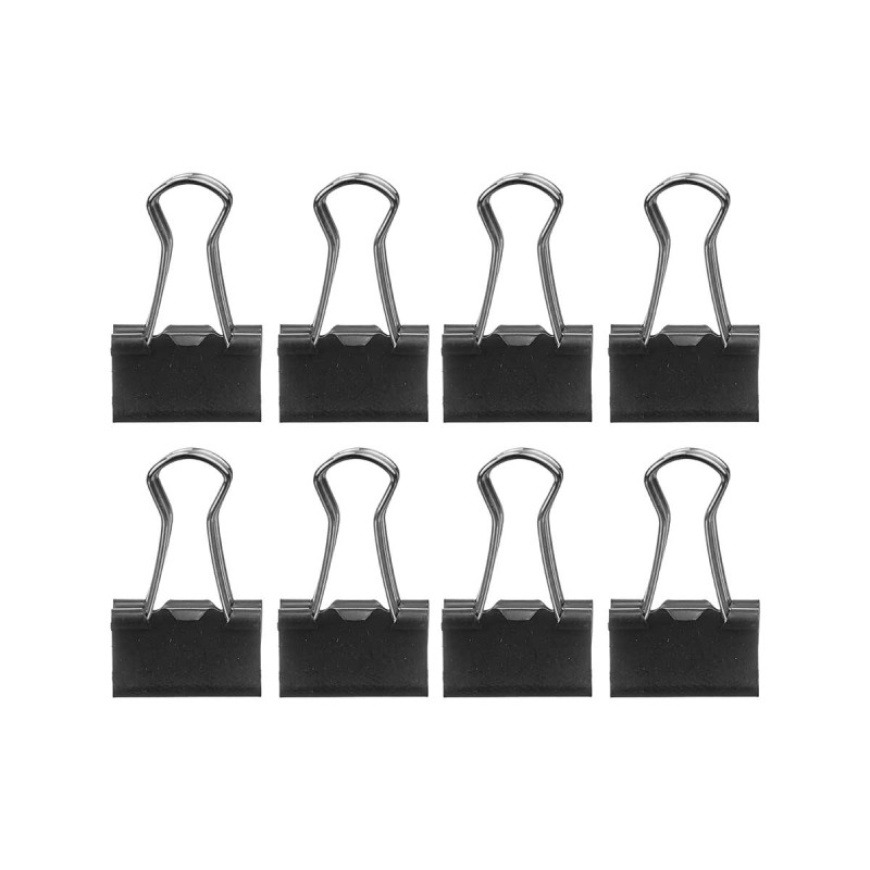 SET 8 PINCES DOUBLE CLIP NOIR PETIT