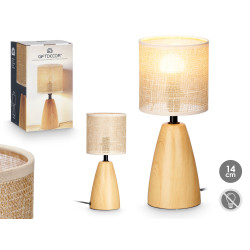 OVAL TABLE LAMP WOOD EFFECT TALL