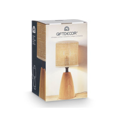 OVAL TABLE LAMP WOOD EFFECT TALL