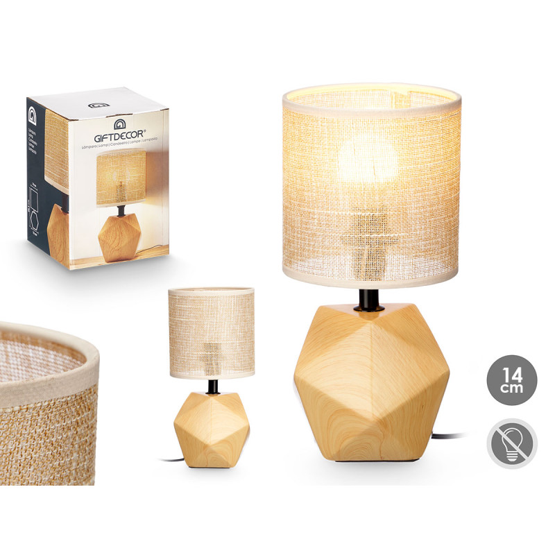 WOOD EFFECT TABLE LAMP PRISM