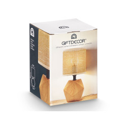 LAMPE DE TABLE PRISME EFFET BOIS