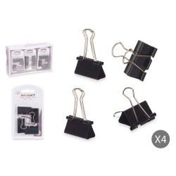SET 4 PINCES DOUBLE CLIP NOIR GRAND