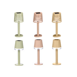 SOLAR LAMP WITH BASE ASSORTED 3 COLORS