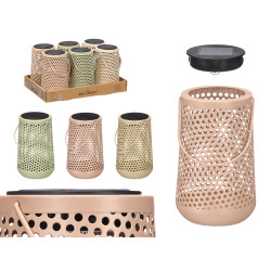 CONICAL SOLAR LANTERN WITH DOTTED PATTERN ASSORTED