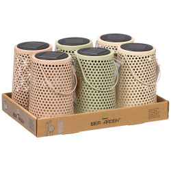 CONICAL SOLAR LANTERN WITH DOTTED PATTERN ASSORTED