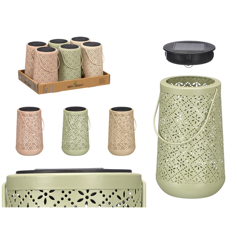 CONICAL SOLAR LANTERN WITH DIAMOND PATTERN ASSORTE