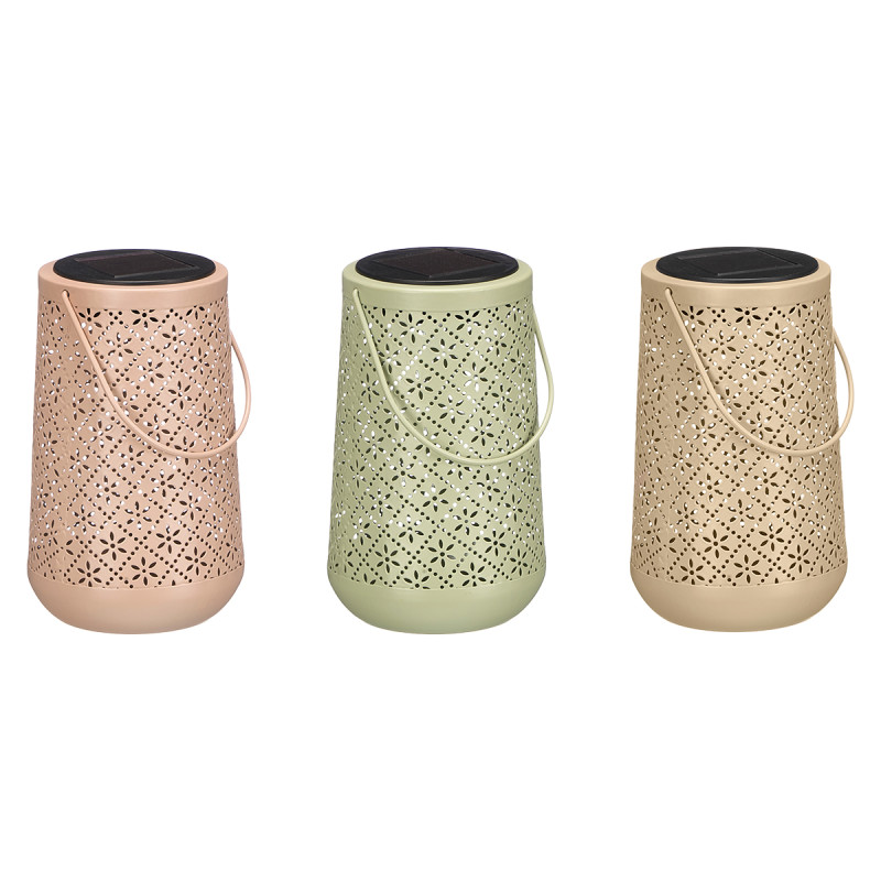 CONICAL SOLAR LANTERN WITH DIAMOND PATTERN ASSORTE