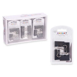 SET 4 PINCES DOUBLE CLIP NOIR GRAND