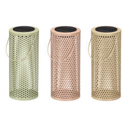 TALL ROUND SOLAR LAMP WITH DOTTED PATTERN ASSORTED