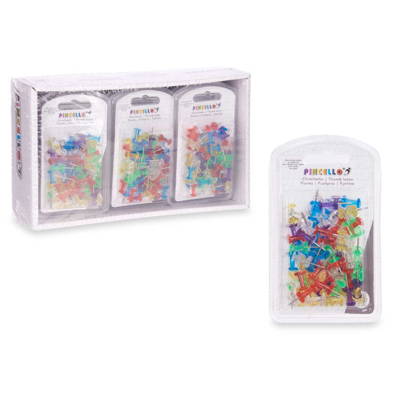 SET 60 CHINCHETAS COLOR TRANSPARENTE