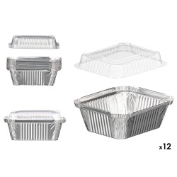 SET 12 CONTENITORI IN ALLUMINIO CON COPERCHIO
