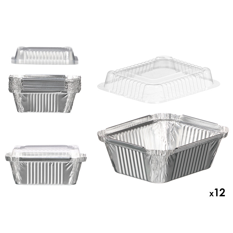 SET 12 RECIPIENTES ALUMINIO CON TAPA