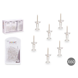 SET 60 TRANSPARENT PUSHPINS