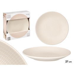 ASSIETTE PLATE 27 CM  GRAVÉE BEIGE