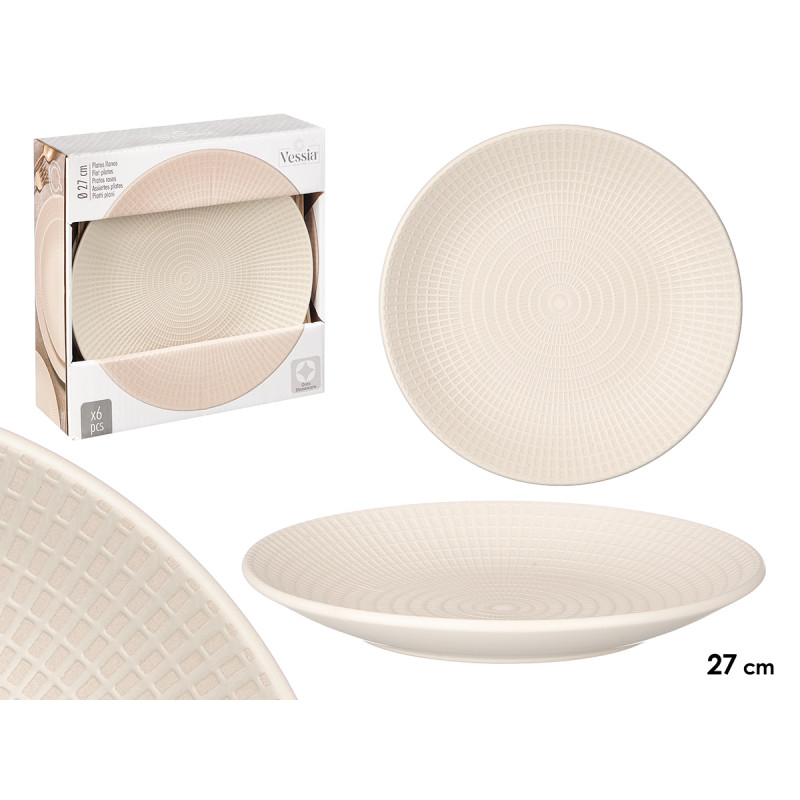 DINNER PLATE ENGRAVED BEIGE 27 CM